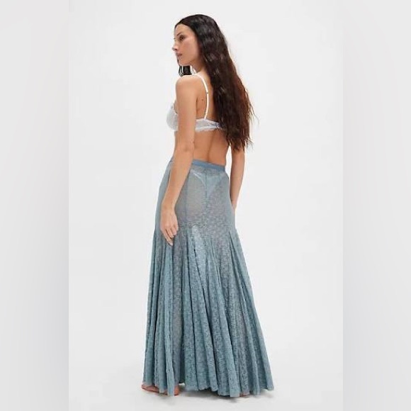 nwt free people kiss kiss half slip, size xs, citadel blue - Picture 4 of 6